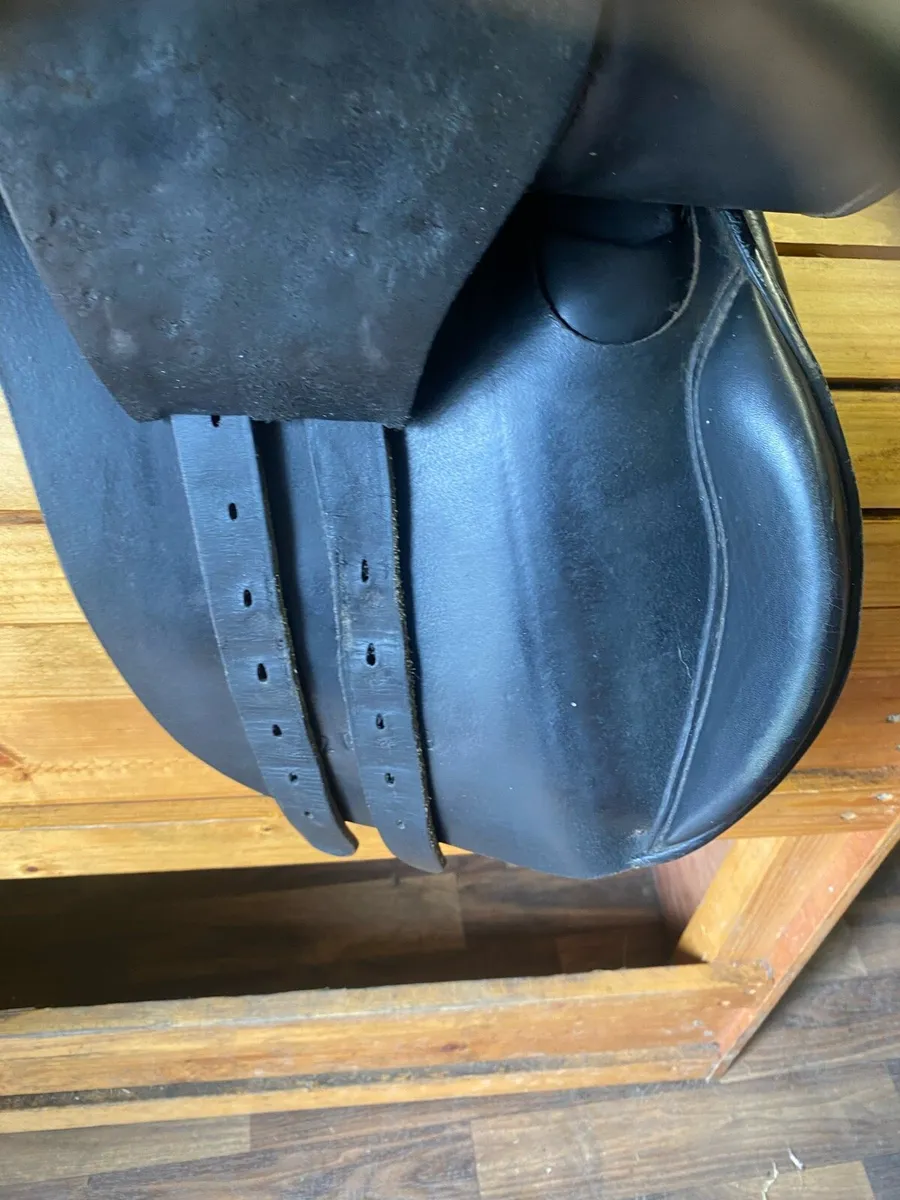 16” zaldi Tom black Leather saddle - Image 3