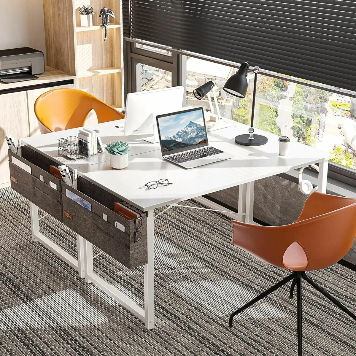 Computer Desk 120 x 48 cm Office Desk Study White - Image 3