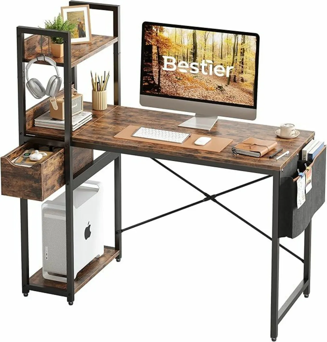 Computer Desk Storage Shelves 120cm Home Office - Image 2