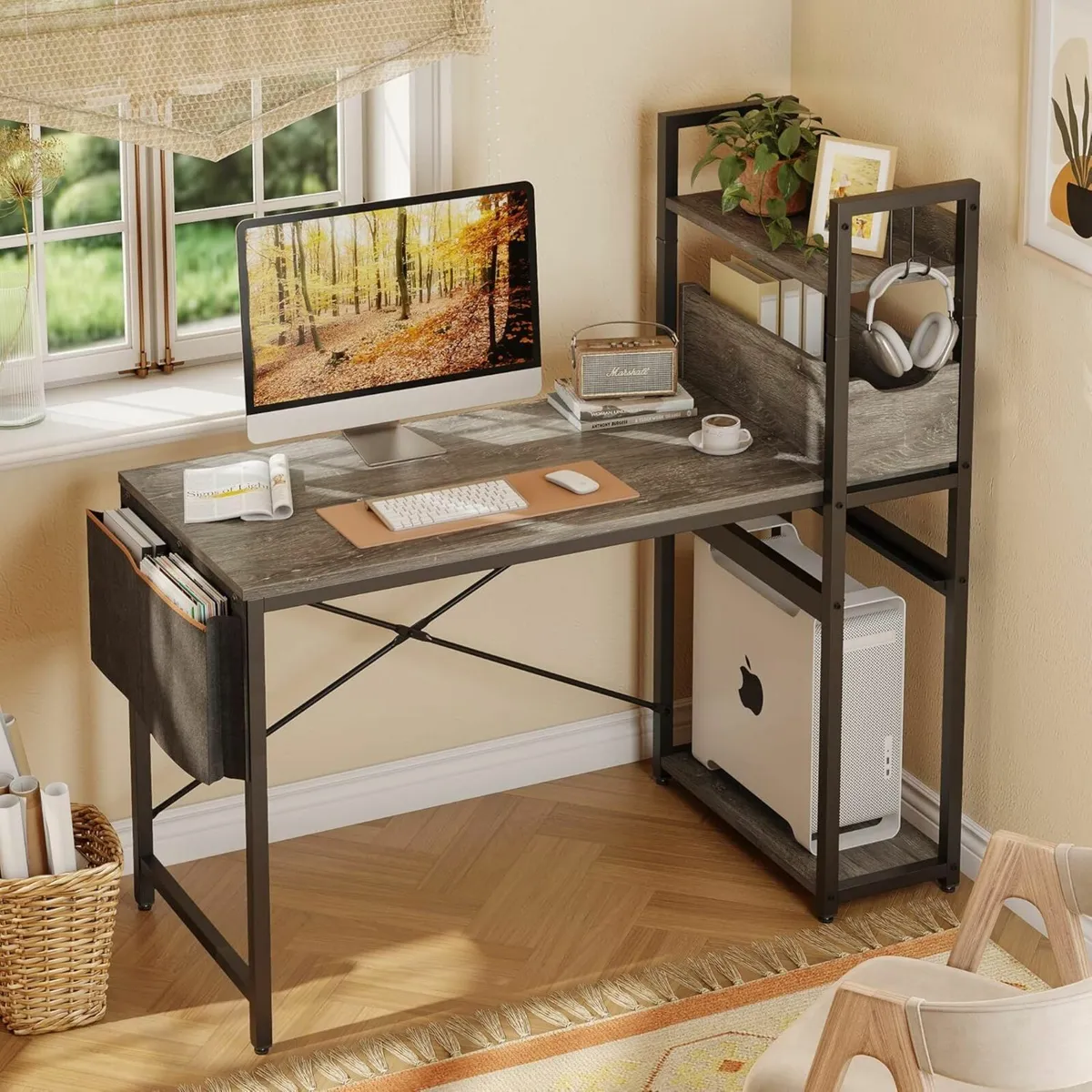 Computer Office Desk Corner Storage Shelves 120cm - Image 1