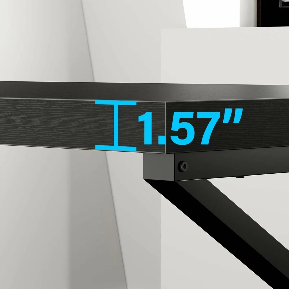 Black Computer Modern Office Desk 140cm - Image 4