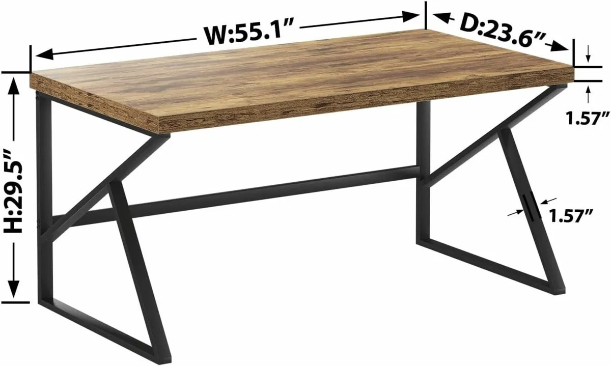 Home Office Computer Desks Wood Desk 140cm - Image 4