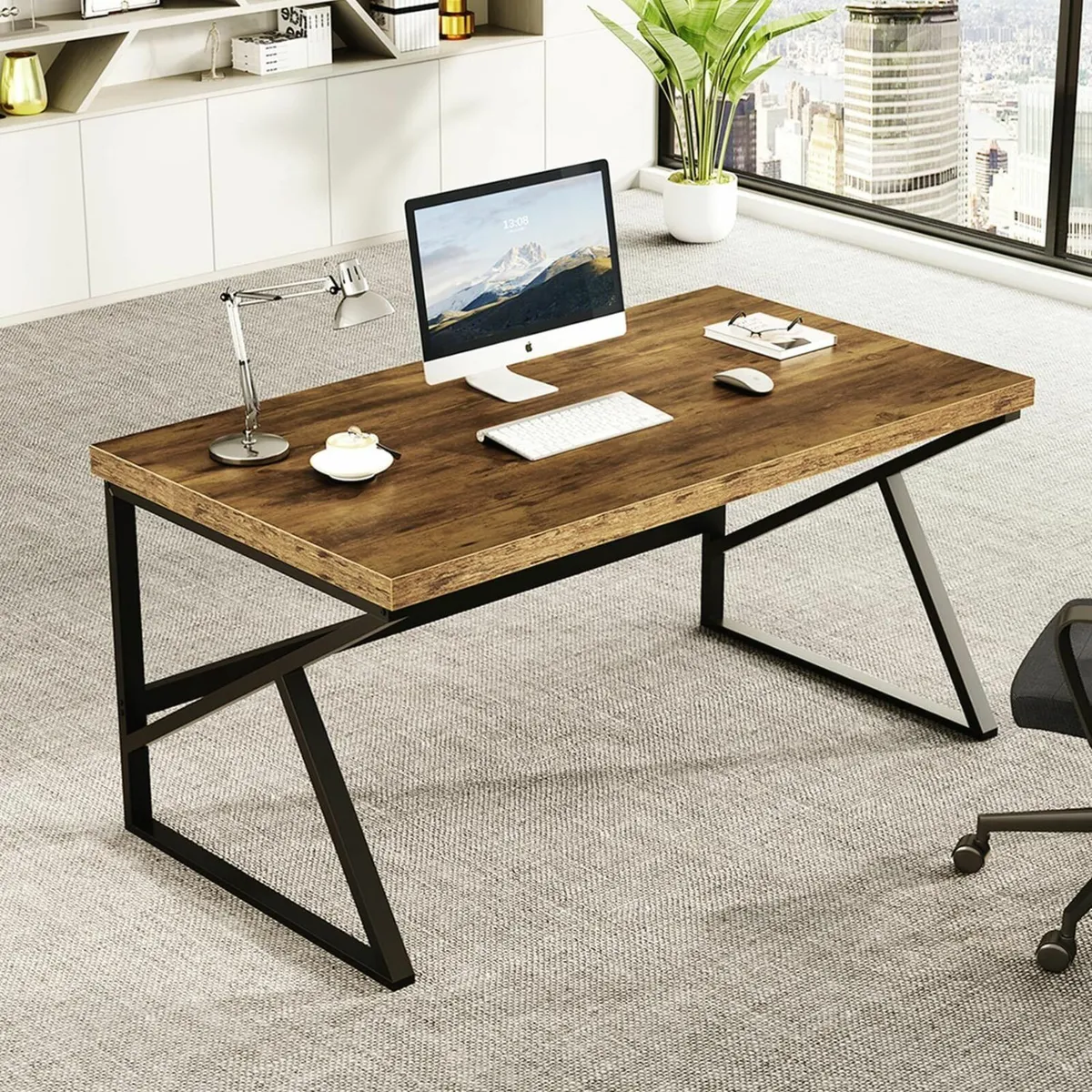 Home Office Computer Desks Wood Desk 140cm - Image 1