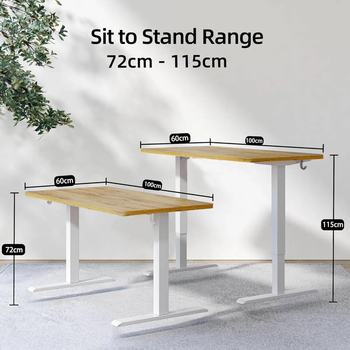 Adjustable Electric Standing Office Desk 100x60 cm - Image 3