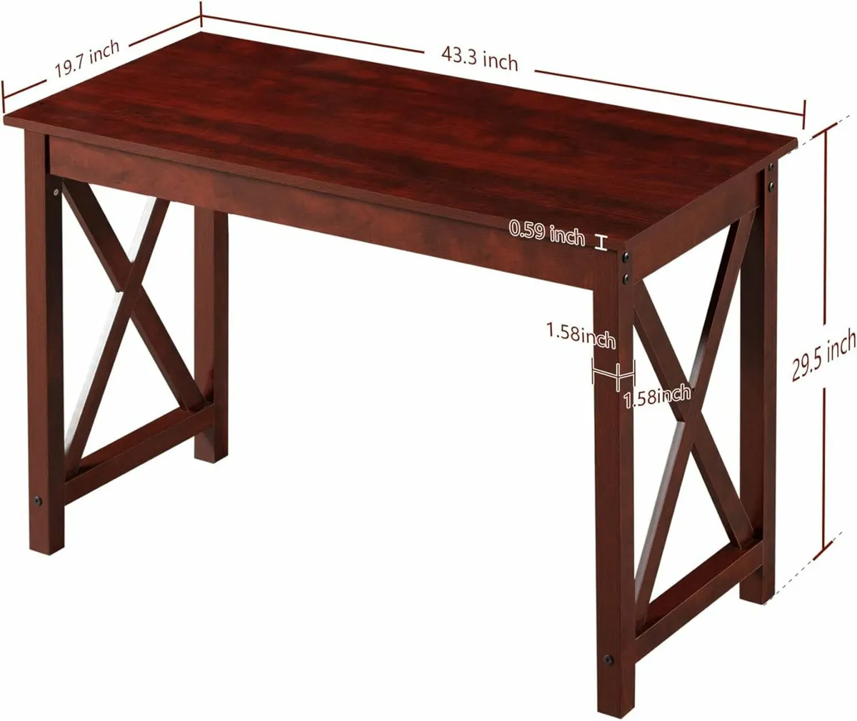 Computer Desk Dinning Table Vintage Wood 110x50cm - Image 2