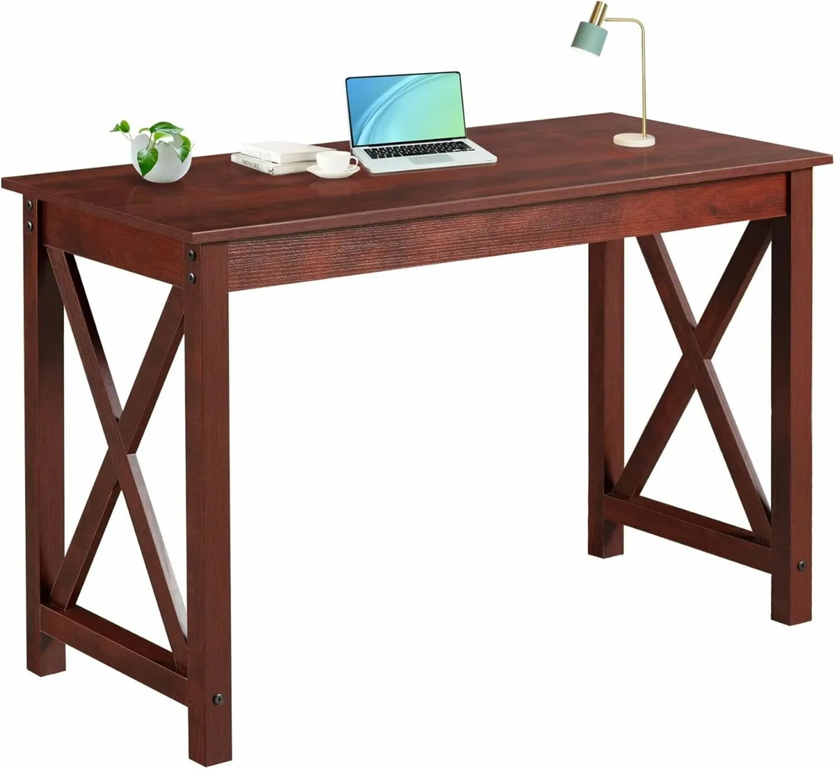 Computer Desk Dinning Table Vintage Wood 110x50cm - Image 4