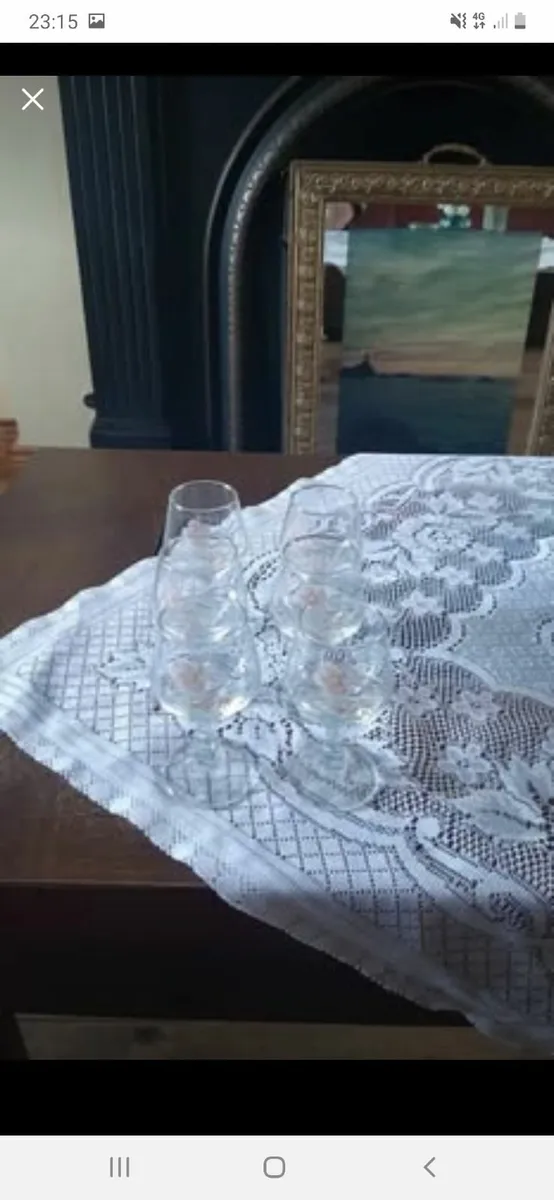 6 little glasses with floral design - Image 4
