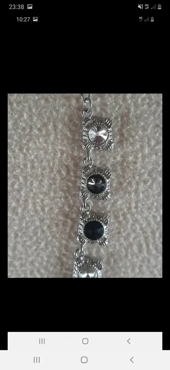 Beautiful black, white, grey stone necklace - Image 3
