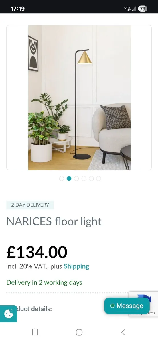 Brass Floor Lamp - Image 2