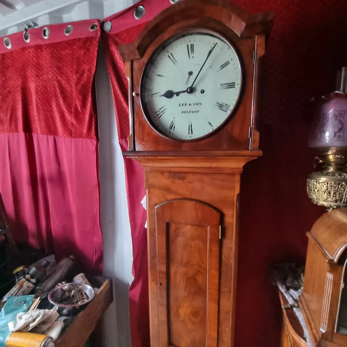 GRANDFATHER CLOCK LEE AND SON BELFAST DEAD BEAT - Image 1