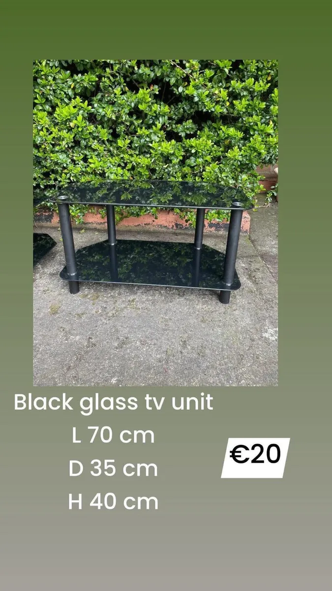 2 glass 1 wooden tv unit - Image 1