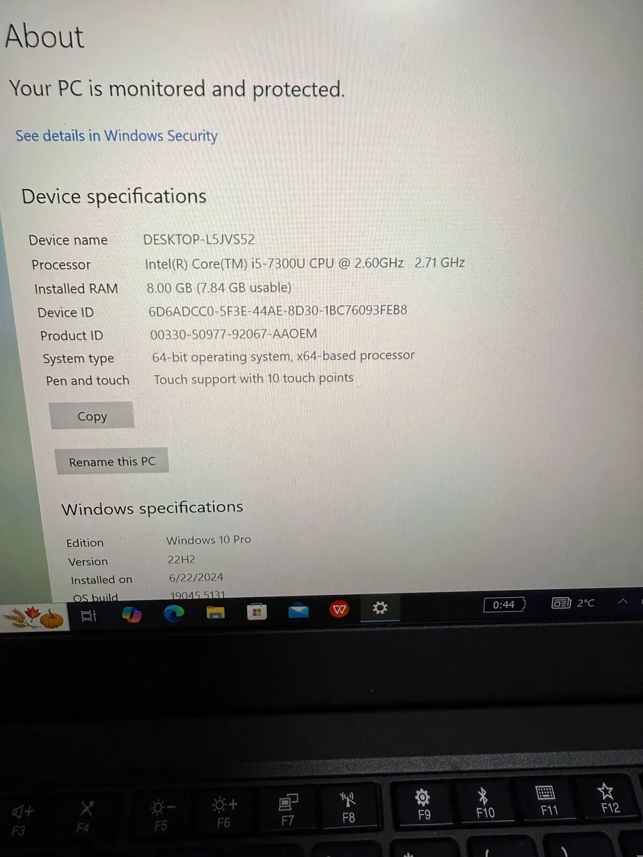 Lenovo Laptop X270 i5 8-256 win 10 - Image 2