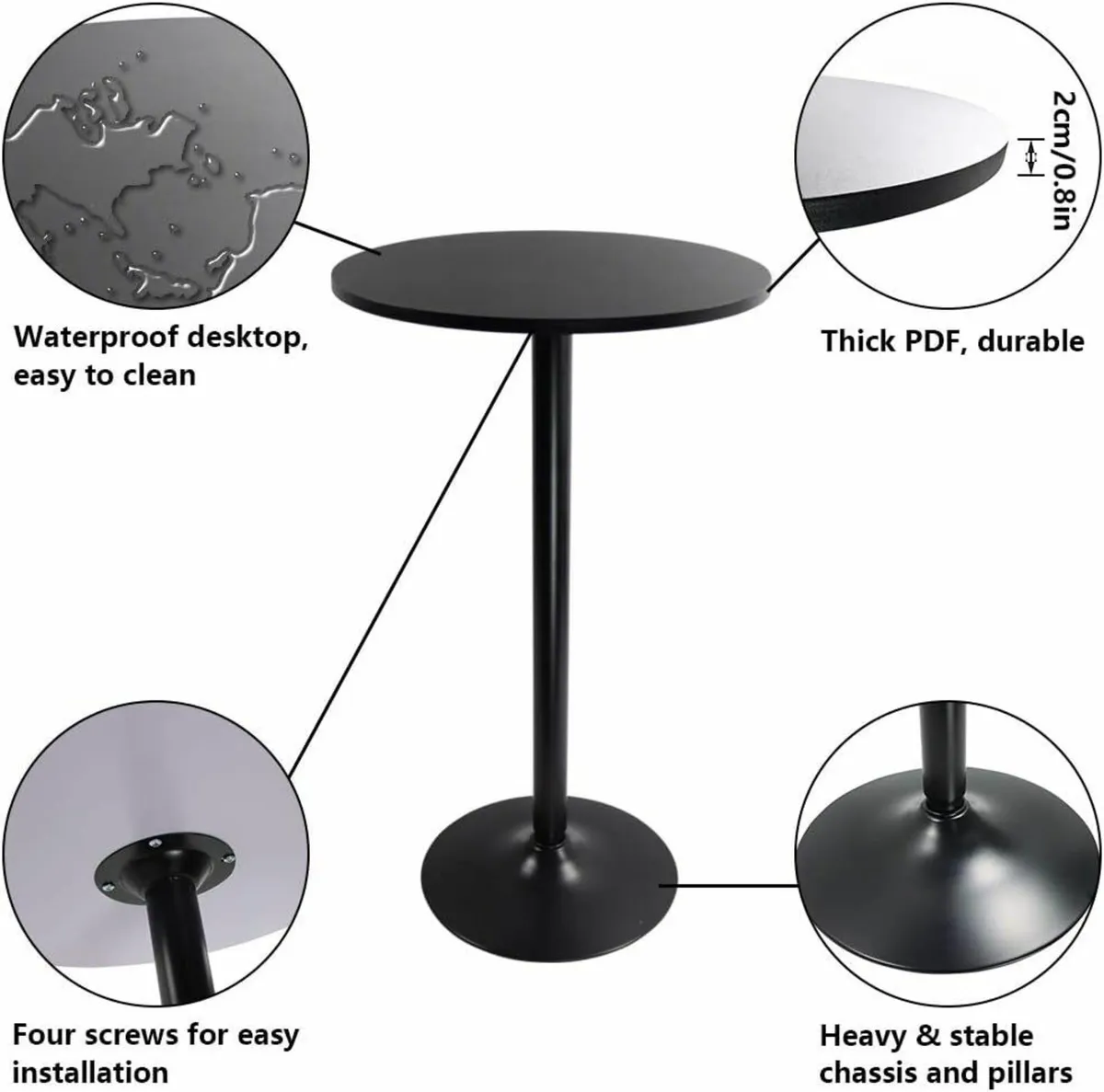 Round Bar Table Top Cocktail Bar Pub(table only) - Image 4