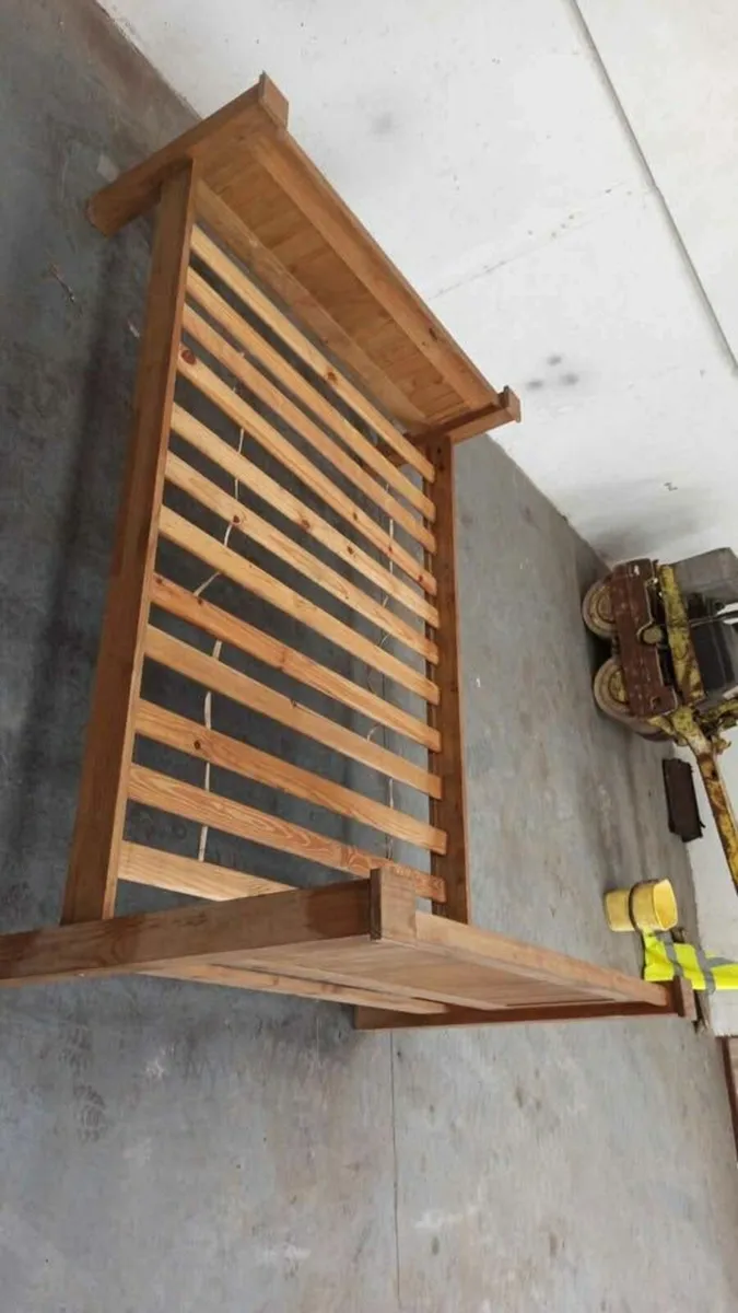 🔴Wooden bed frame + Bedside locker🔴 - Image 1