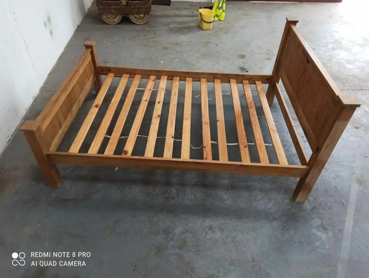 🔴Wooden bed frame + Bedside locker🔴 - Image 2