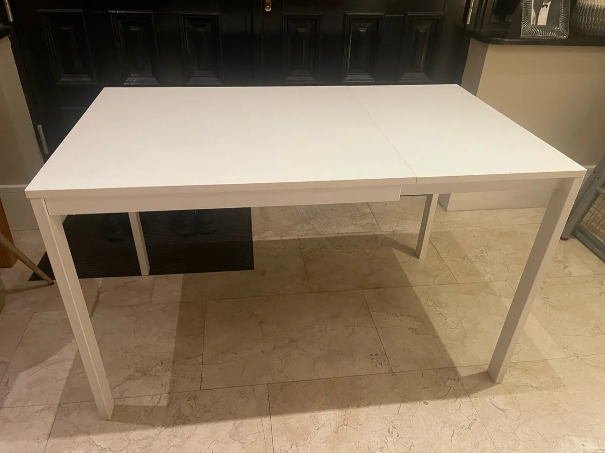As New - White Extendable Kitchen Dining Table - Image 1