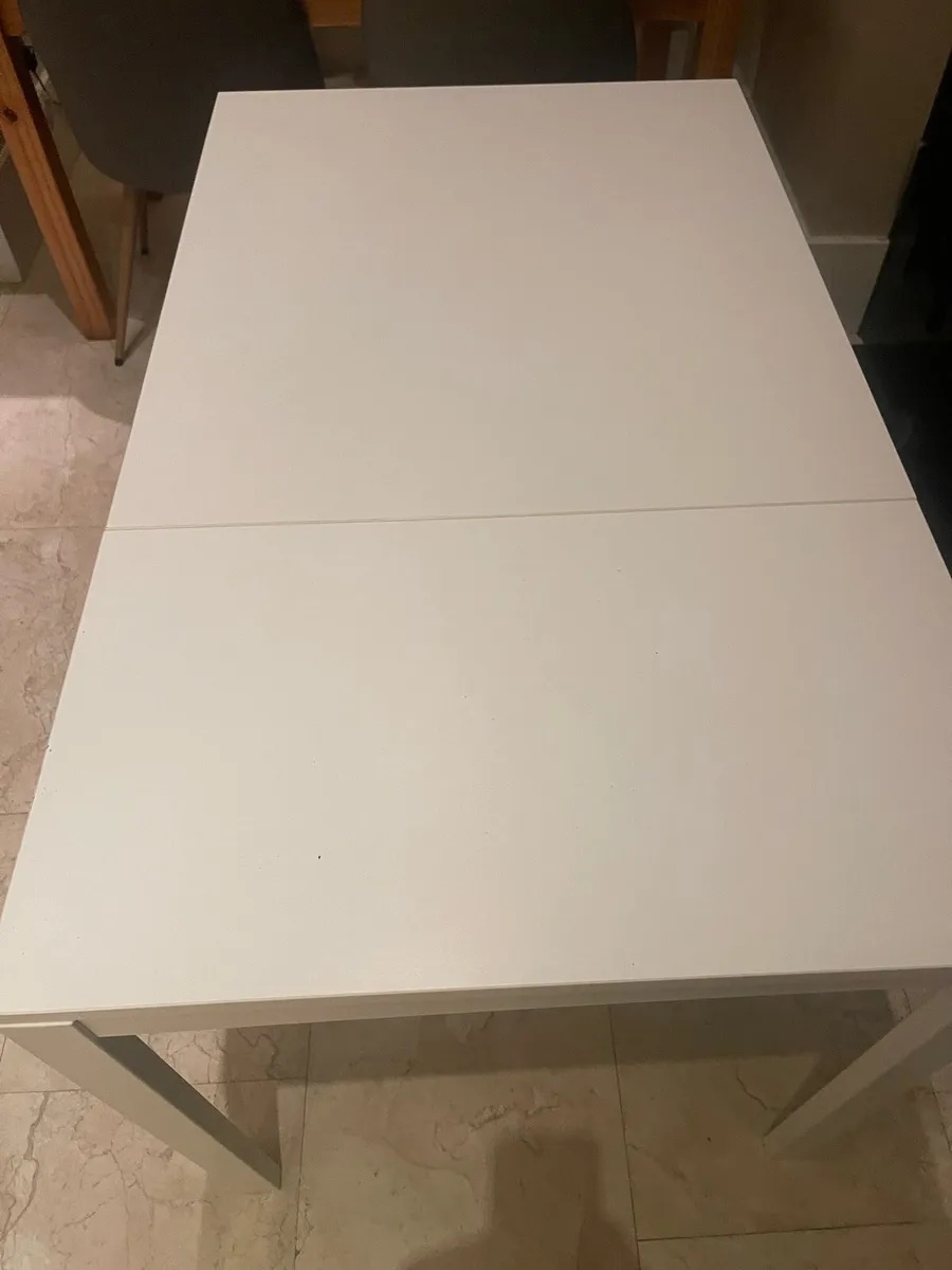 As New - White Extendable Kitchen Dining Table - Image 2