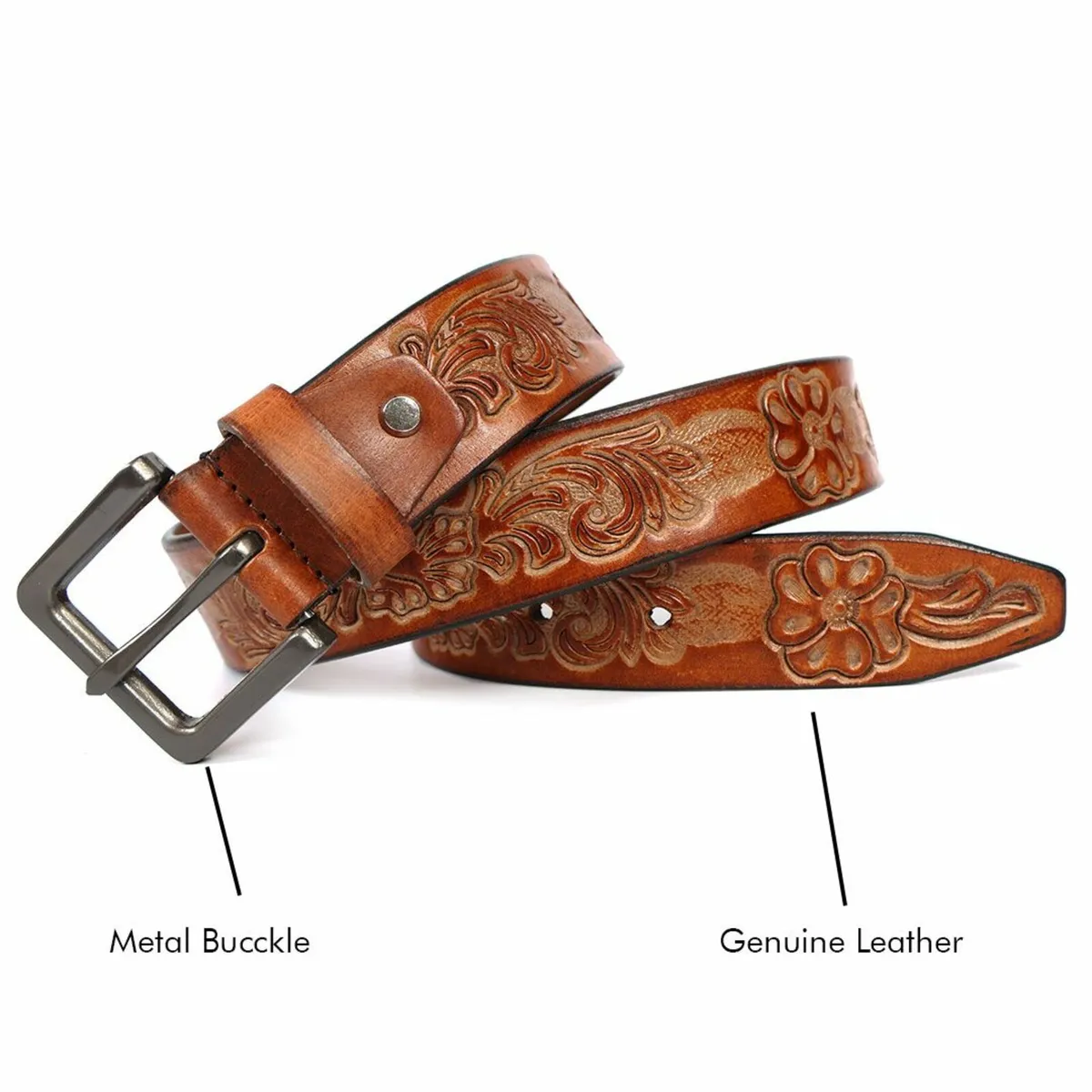 Genuine Leather Classic Handmade Men’s Belt - Image 3