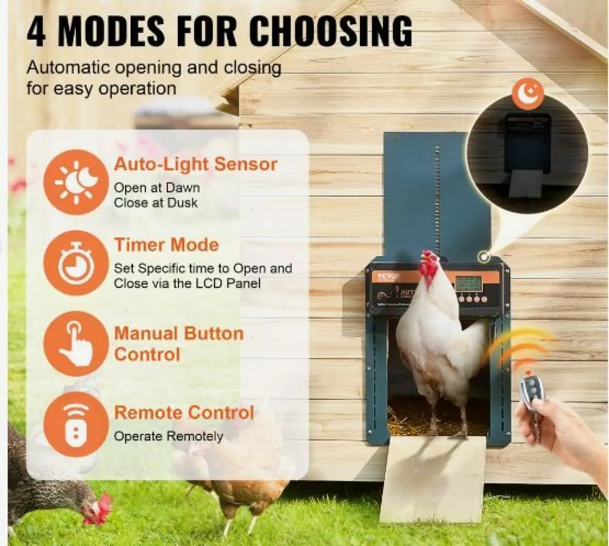 Automatic Chicken Door Opener Timer & Light Senso - Image 2