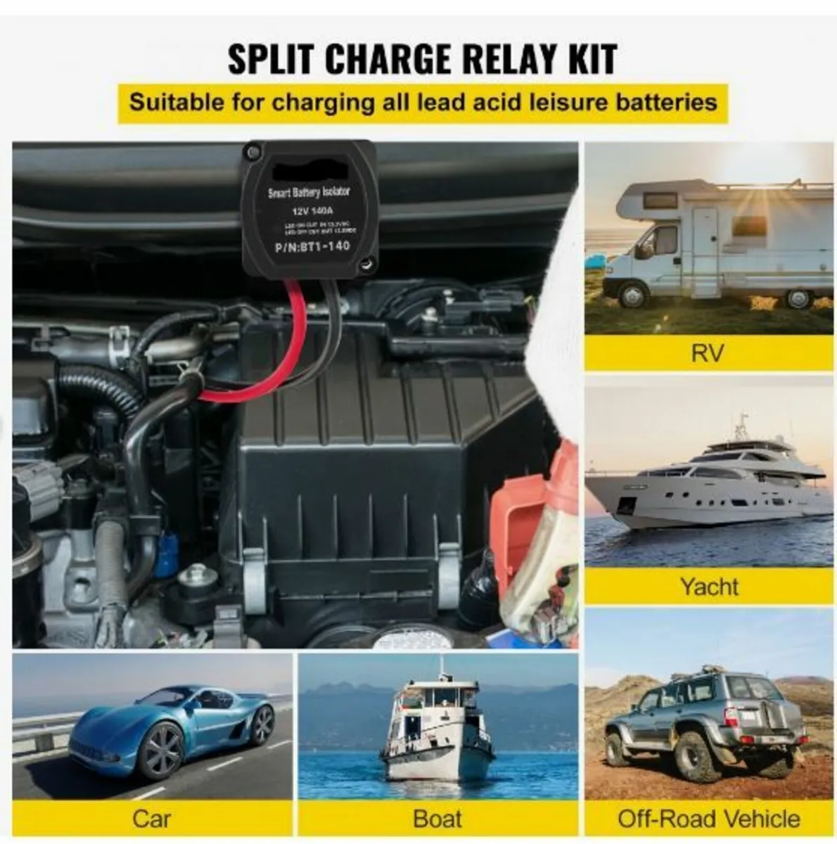 Split Charge Relay Kit, 2mtr 12V - Image 2