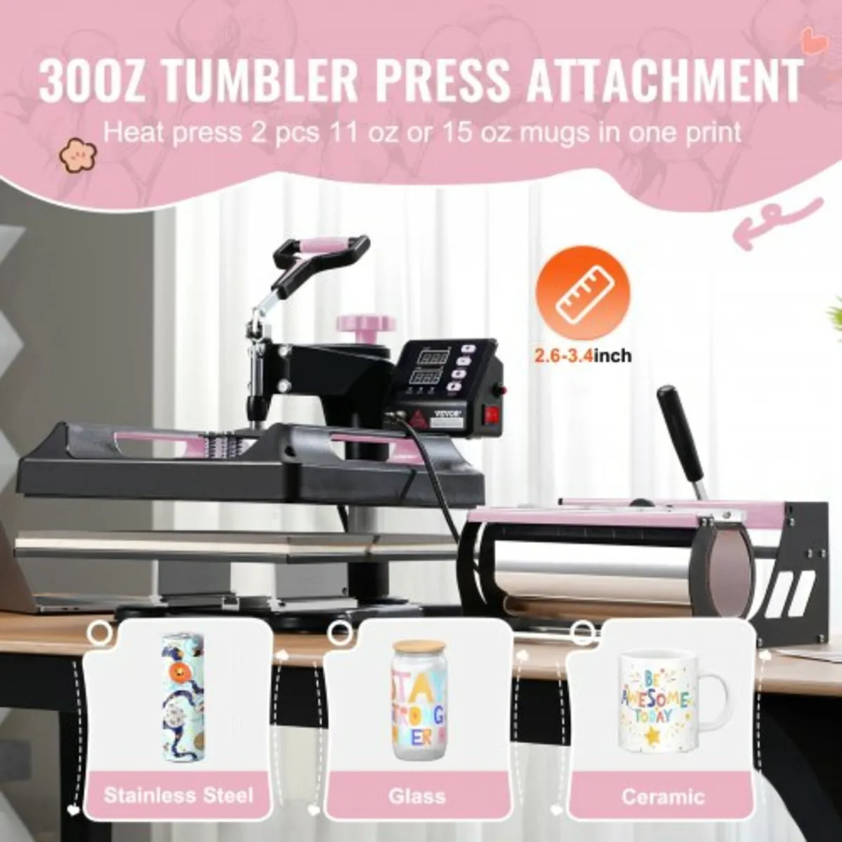 8 in 1 Heat Press Machine 15x15 in 30oz Tumbler P - Image 3
