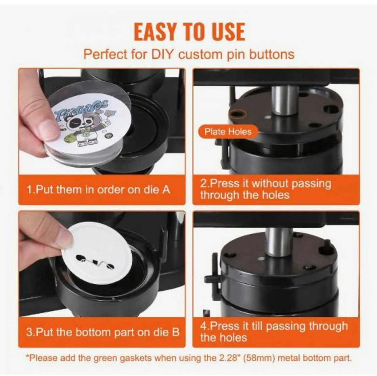 Button Maker Machine, 1/1.25/2.28 inch(25/32/58mm) - Image 2
