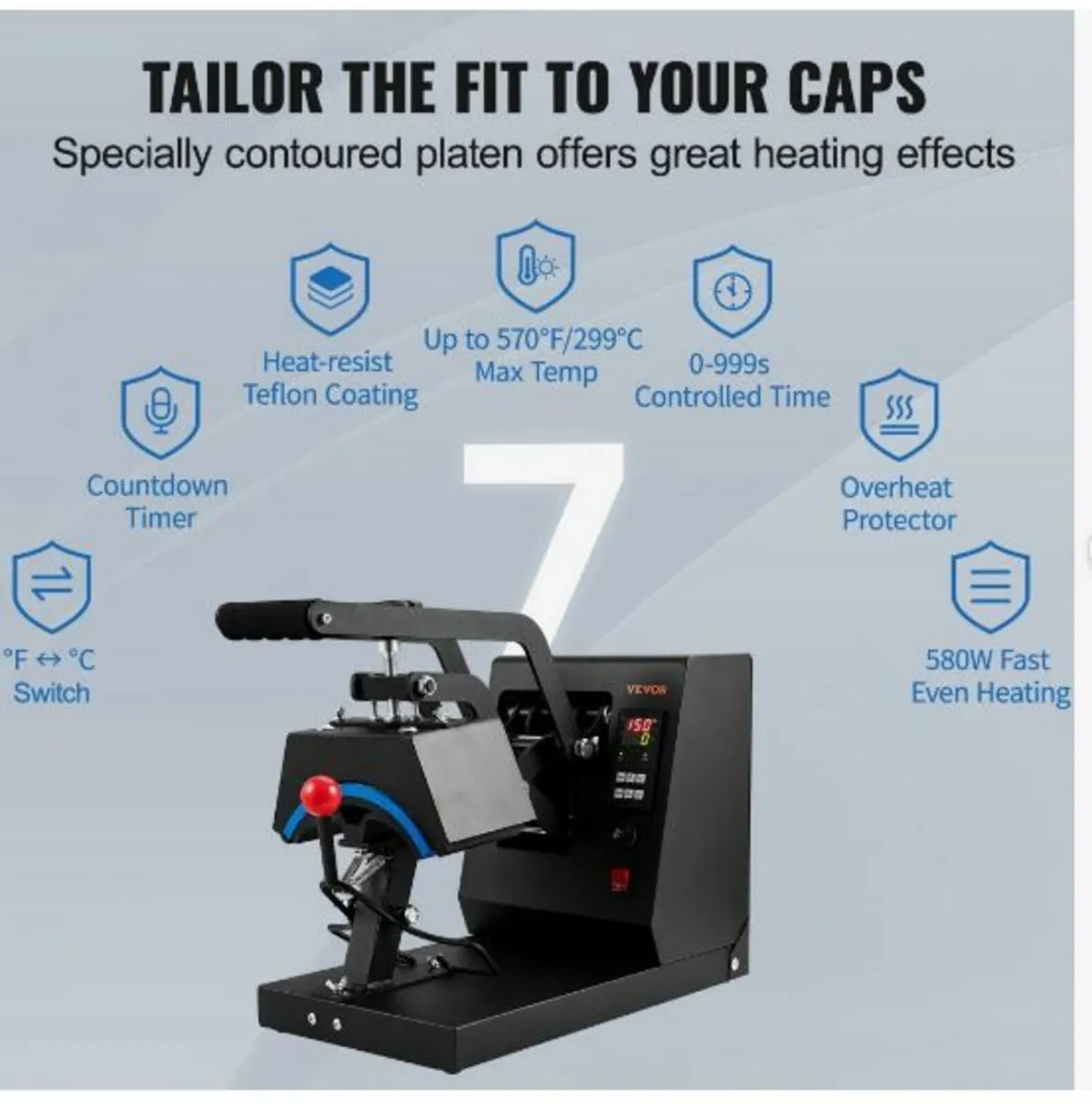 Hat Heat Press, 4-in-1 Cap Heat Press Machine - Image 4