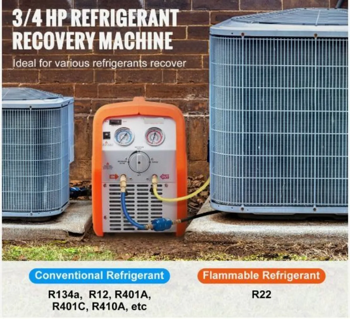 Portable 3/4 HP Refrigerant Recovery Machine - Image 2
