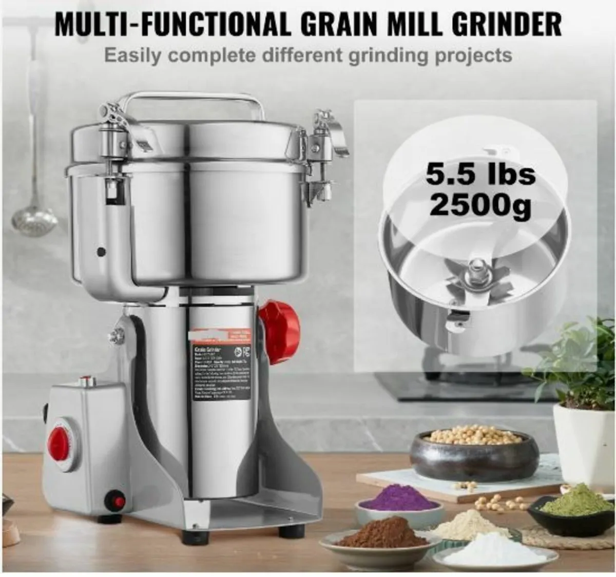 2500g Commercial Spice Grinder - Image 3