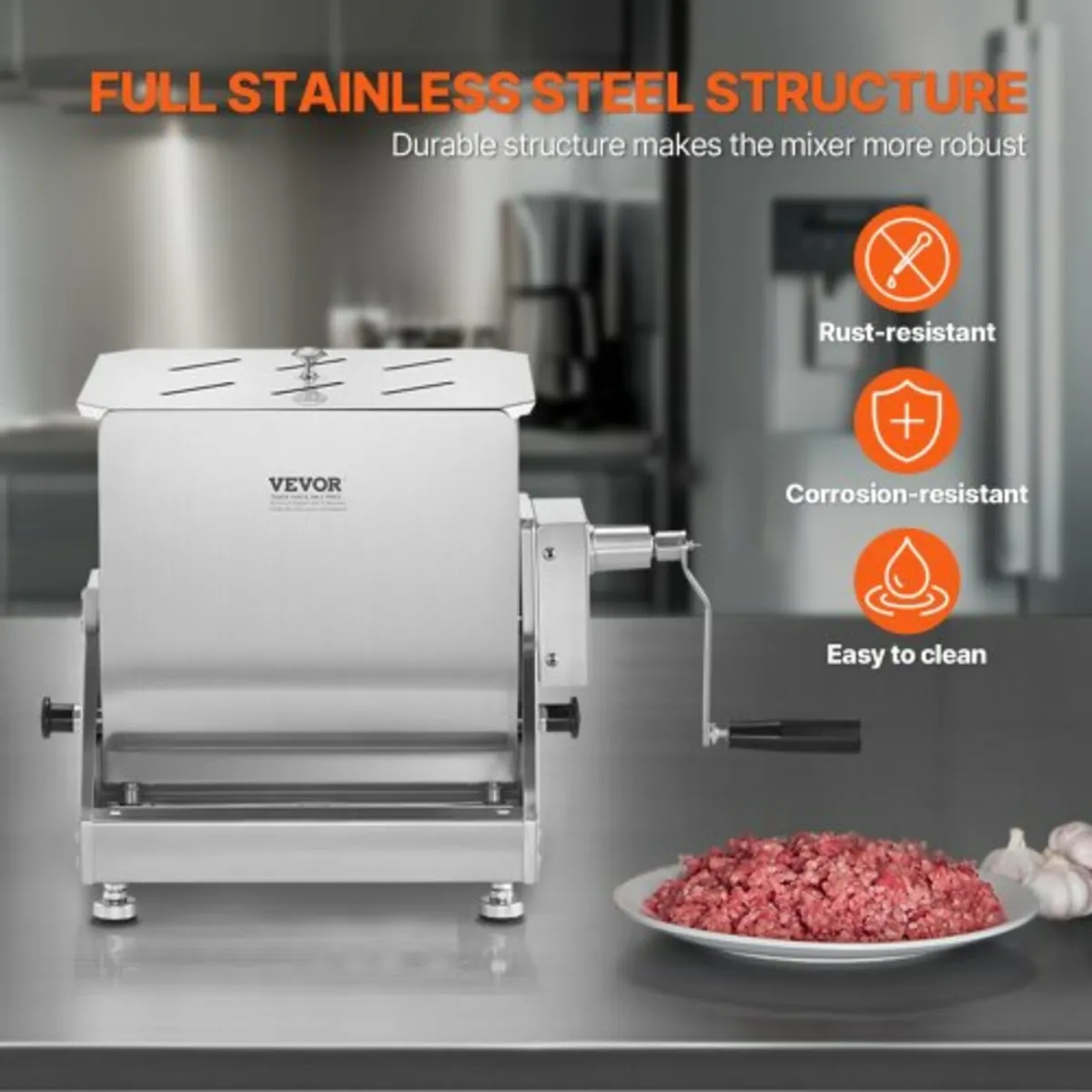 Manual Meat Mixer 30L Tilt Tank Mixing Max 30LB fo - Image 3