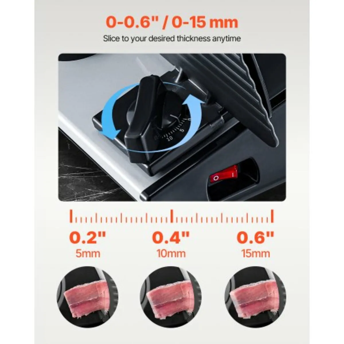 Meat Slicer 180W 7.5" Electric Deli Food Slicer fo - Image 3