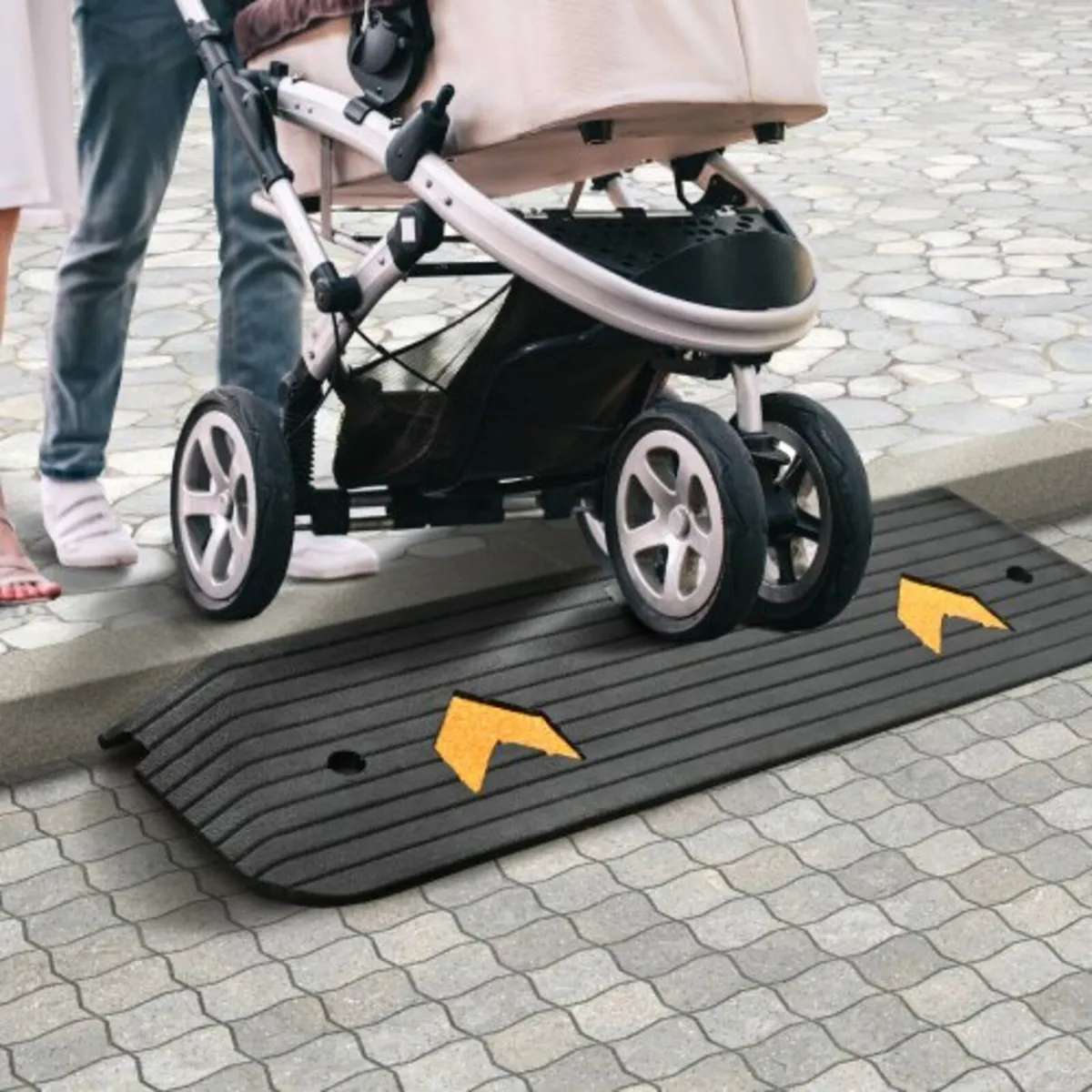 Upgraded Rubber Threshold Ramp, 1" Rise Wheelchair - Image 4