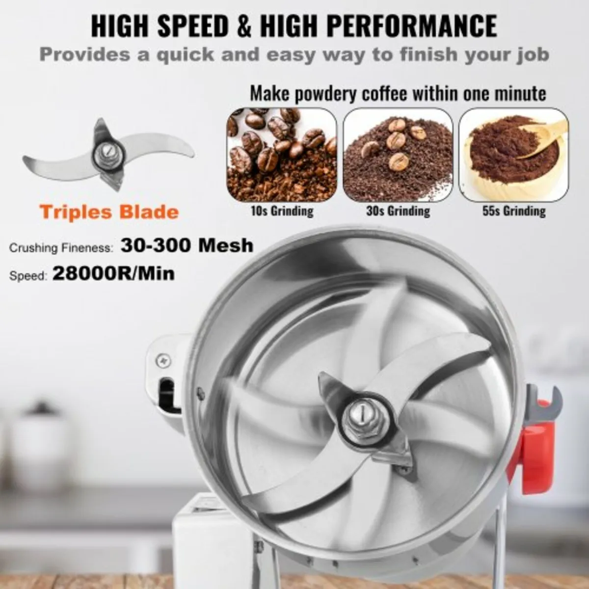 500g Commercial Spice Grinder Electric Grain Mill - Image 3