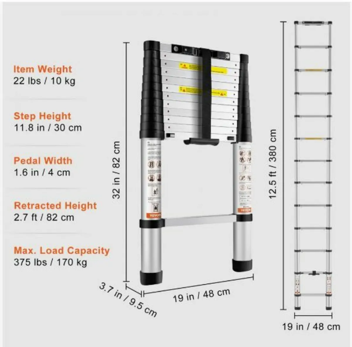 Telescoping Ladder Aluminum Extension Step - Image 4