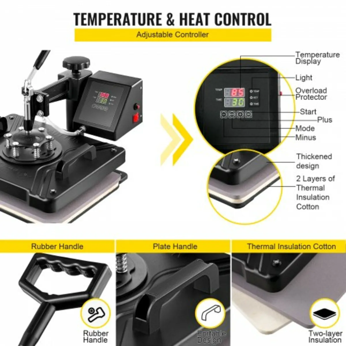 6 in 1 Heat Press Machine 38x30cm T-shirt Press Mu - Image 3