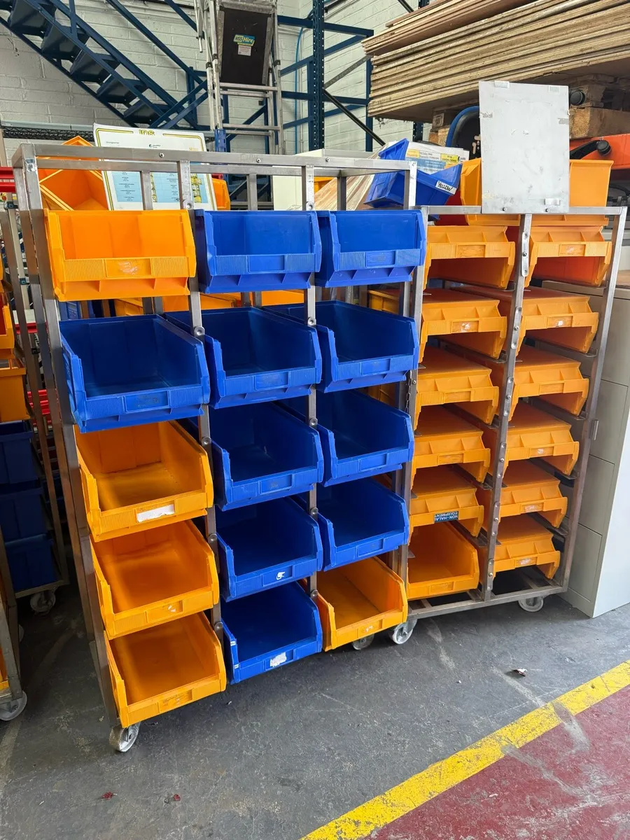 Trolleys, pallet wrappers, work benches, bins,vans - Image 1