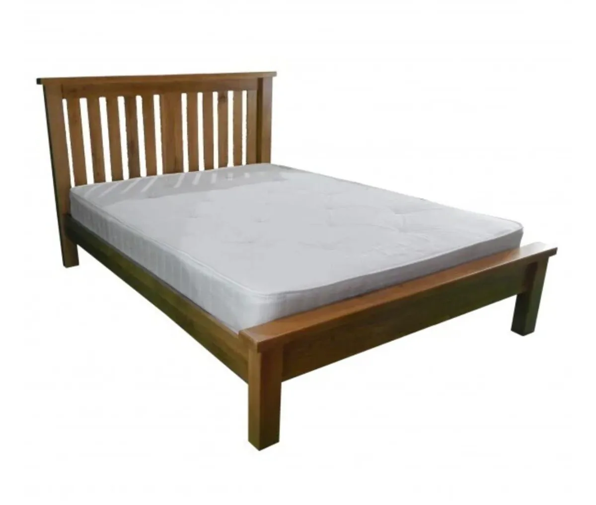 Solid oak bed frame double - Image 1