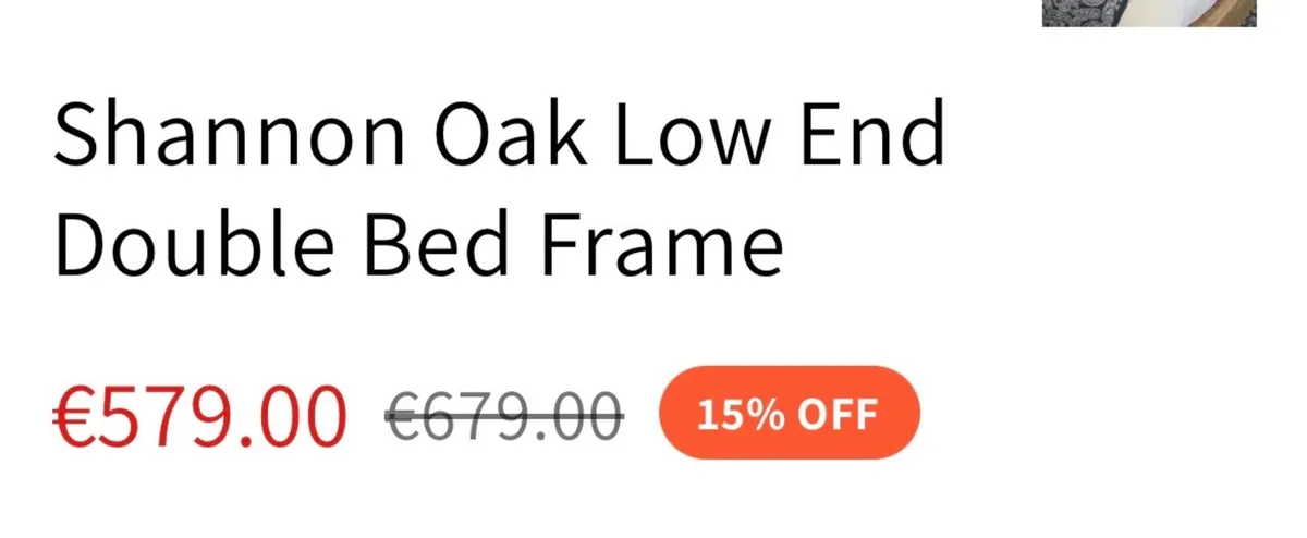 Solid oak bed frame double - Image 3