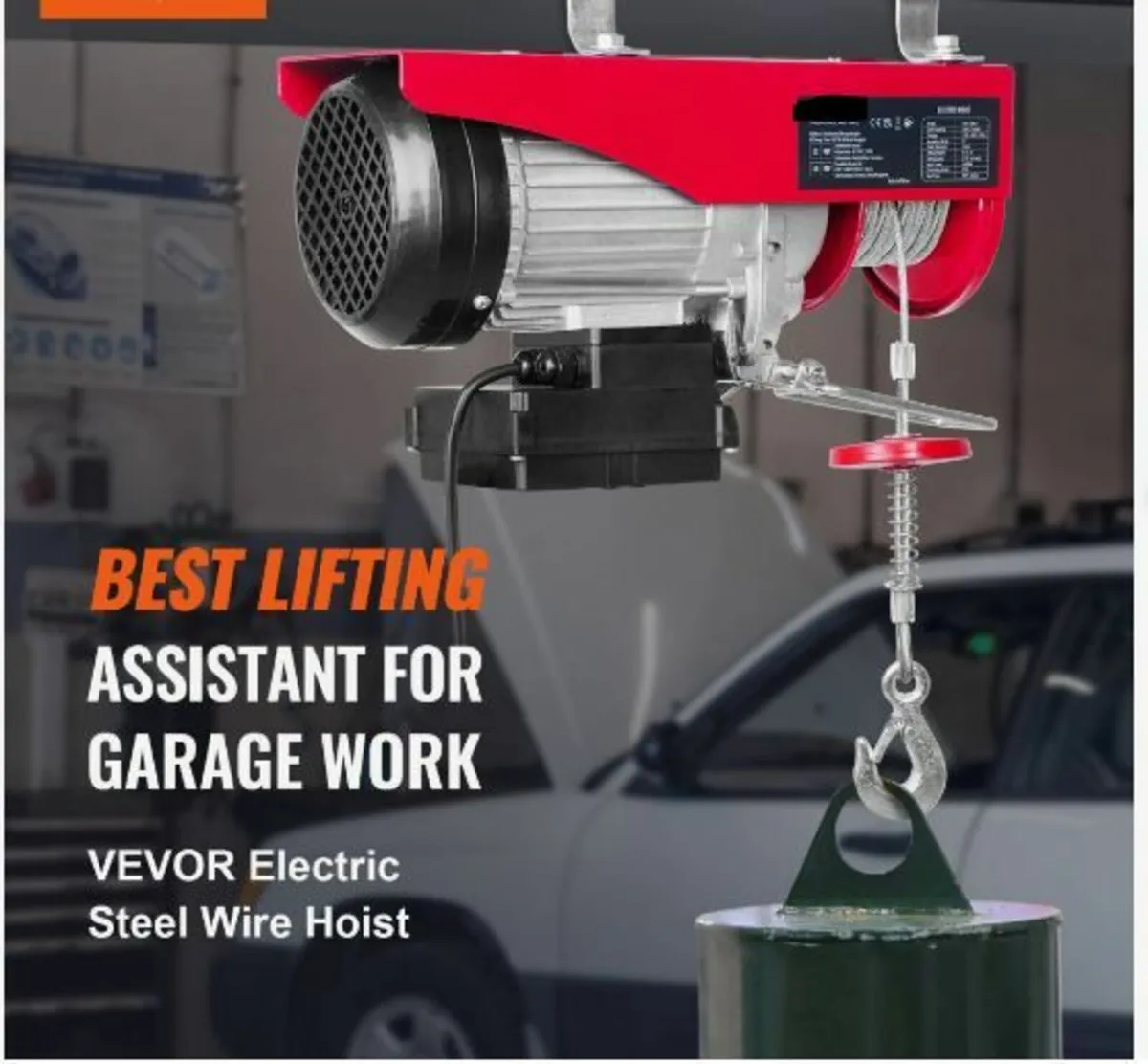 Electric Hoist, 1760 lbs Lifting Capacity, 1450W - Image 3