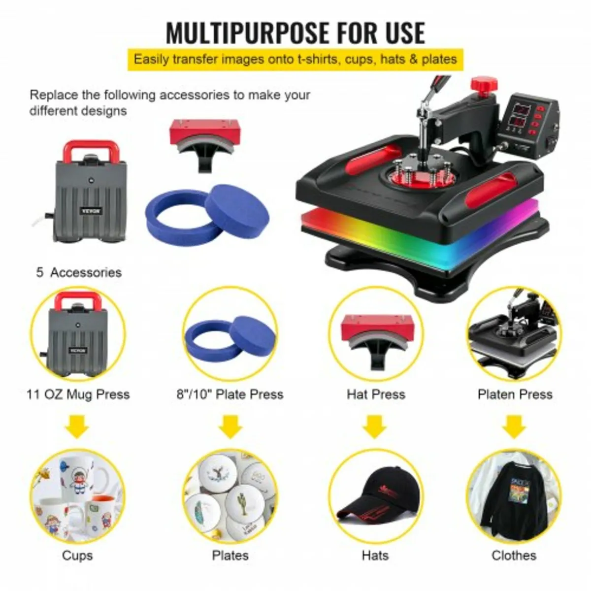 Heat Press Machine 15 x 15 Inch 360° Rotation Swin - Image 4