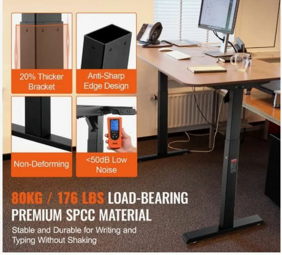Electric Standing Desk Frame Adjustable 70-117 cm - Image 2