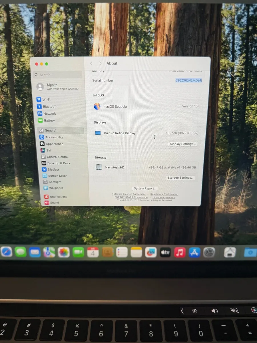 MacBook Pro 16" 2019 i7/16GB/512SSD/AMD4GB/570c - Image 4