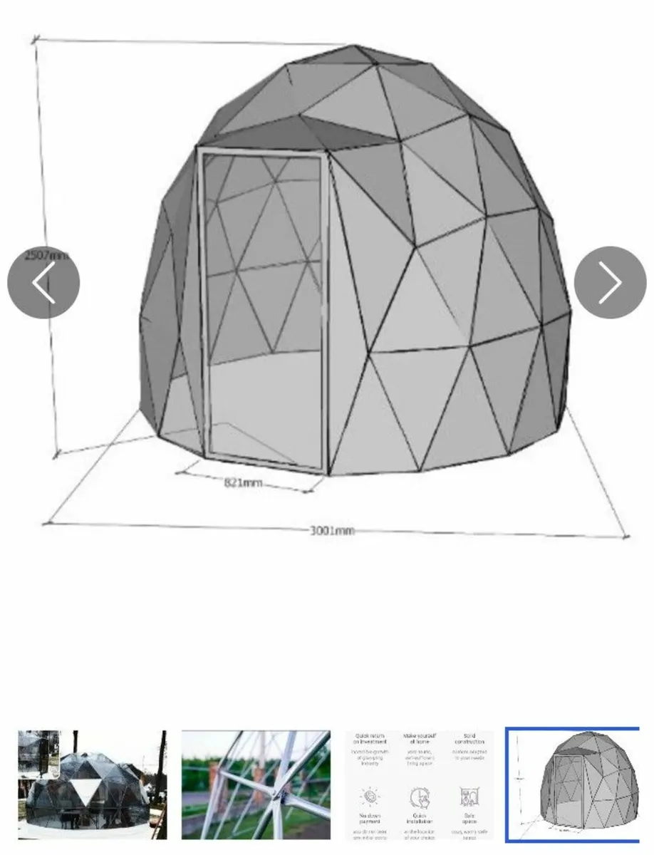 Deluxe 3m(10ft) Tinted DuraDome for Irish weather - Image 2