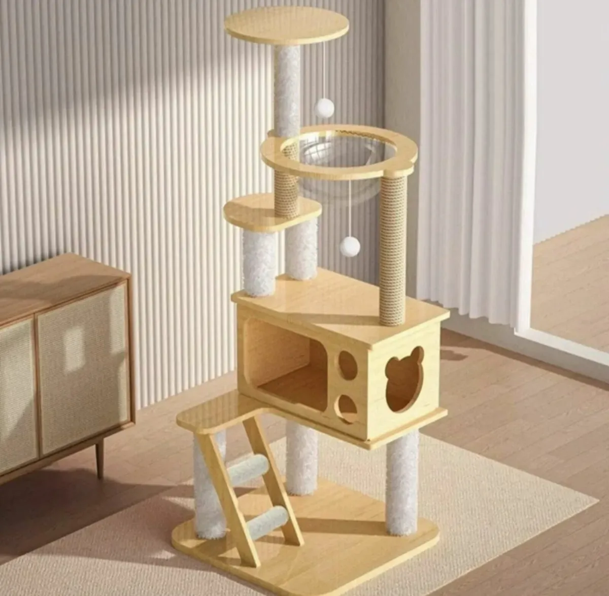 Cat tree scratcher brand new wooden - Image 4