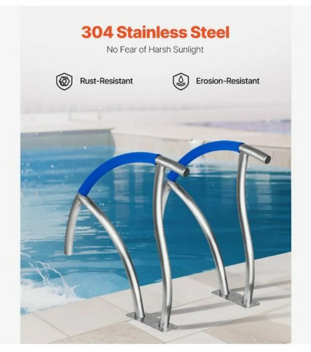Pool Handrail, 30" x 30" Swimming Pool Stair Rail - Image 1