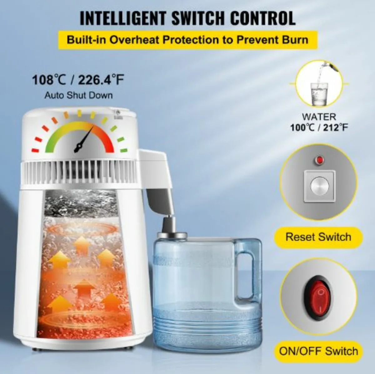 4L Pure Water Distiller 1L/h Water Purifier Filter - Image 3