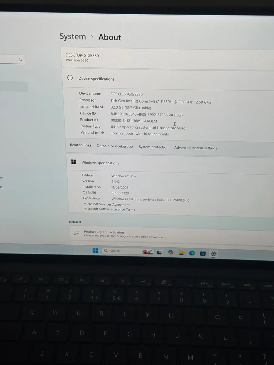 Dell Precision 5560 Laptop i7/32GB/1TSSD/Nvidia/4K - Image 2