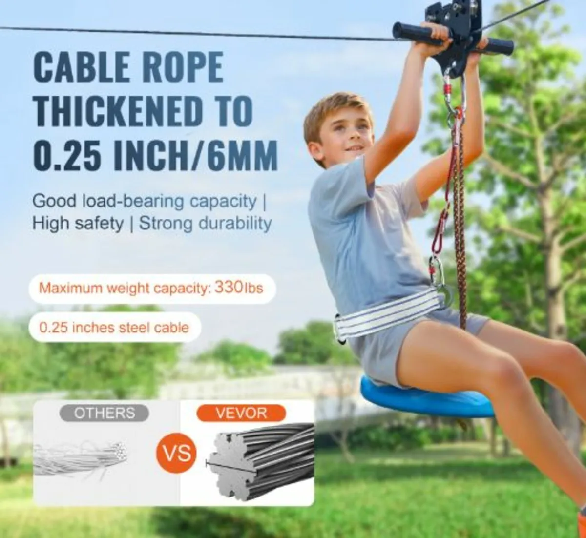 Affordable Zipline Kit for Kids and Adult, 80 ft - Image 3