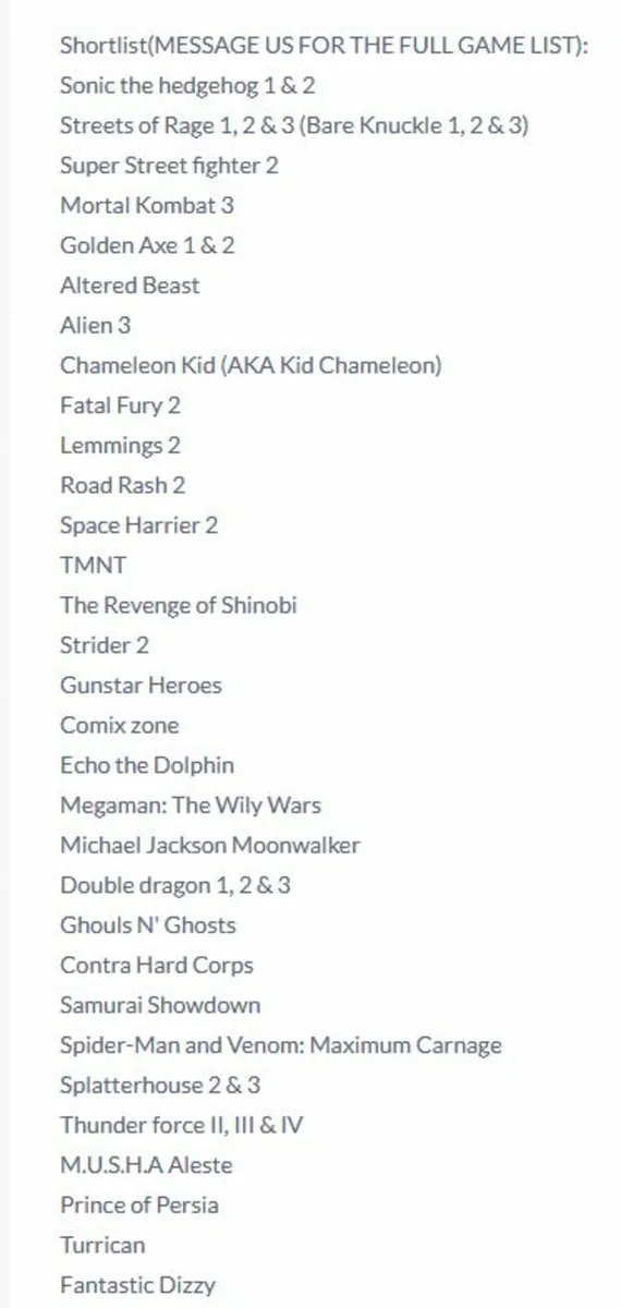 Megadrive Classic Mini Clone Over 160+ Sega Games! - Image 3