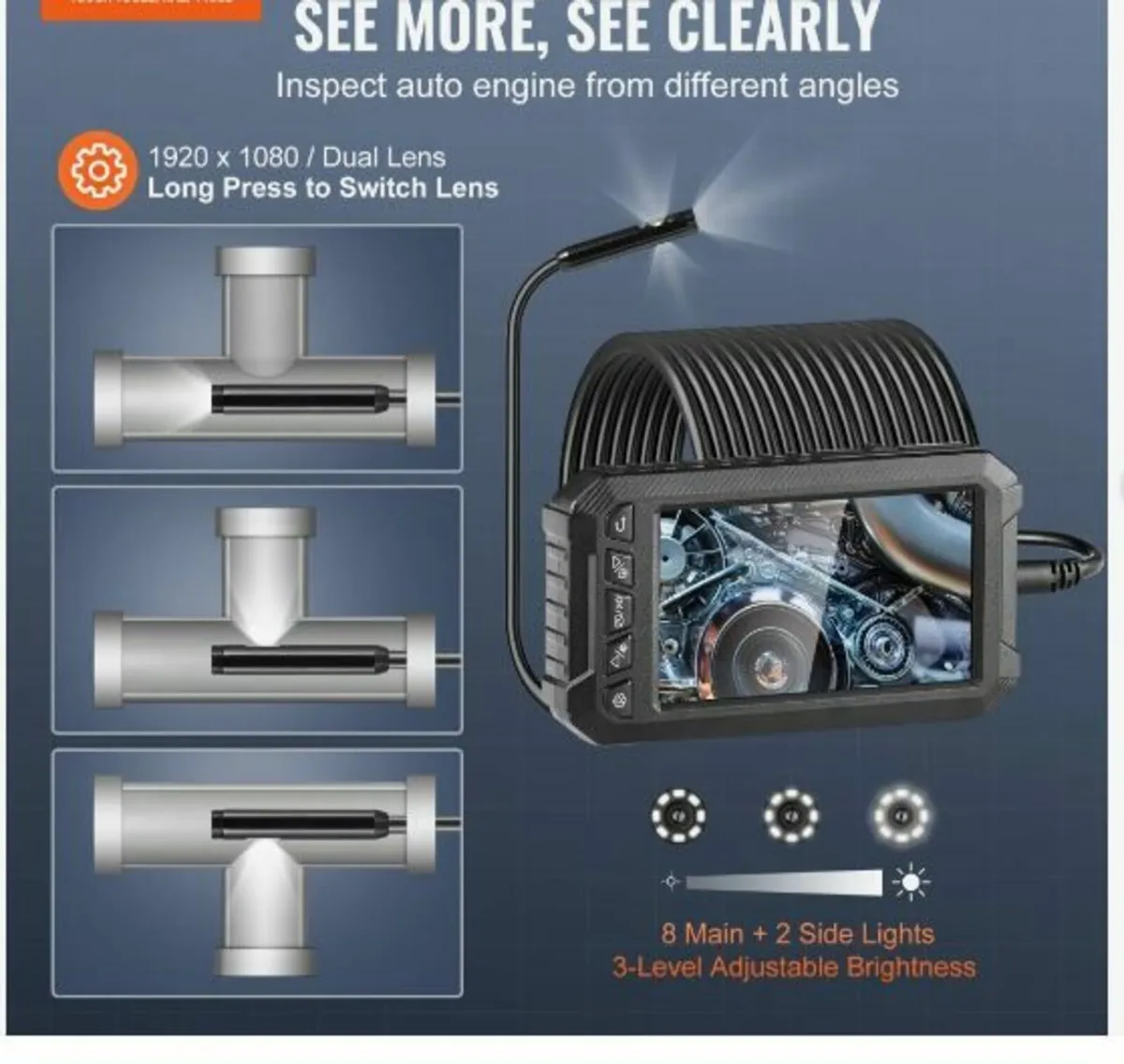Endoscope Camera with Lights Triple Lens - Image 2